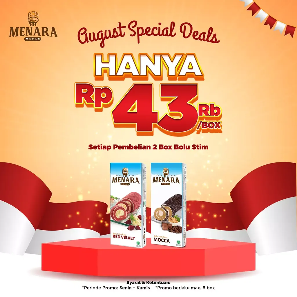 Promo Weekday Bolu Stim Menara, Cicipi Kelezatan Kue Khas Medan banner